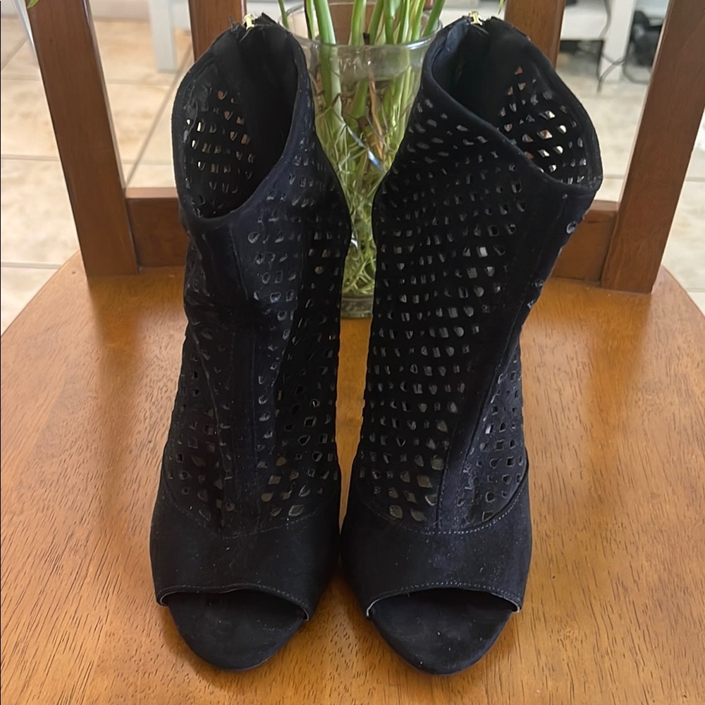 Forever 21 | Women’s Black Perforated Ankle Booties